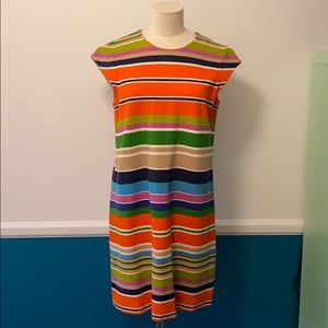 kate spade 70s orange stripe shift dress